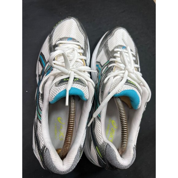 Asics Gel-Kanbarra 4 Womens Running Shoes Size 11 White Mesh W/ Teal & Lime - Picture 9 of 11